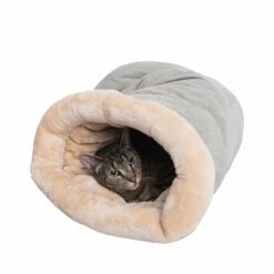 Armarkat Sleep Cat Bed, Soft Cave Bed For Dog And Cat, C15HHL/MH, Sage Green & Beige