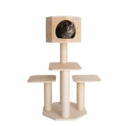 Armarkat Premium S4203 Scots Pine, Solid Wood Cat Tree, 46" Tall