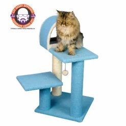Armarkat Sky Blue 29" Cat Tree With Scratcher And Tunnel For Squeeze, Snoozing And Hiding, B2903