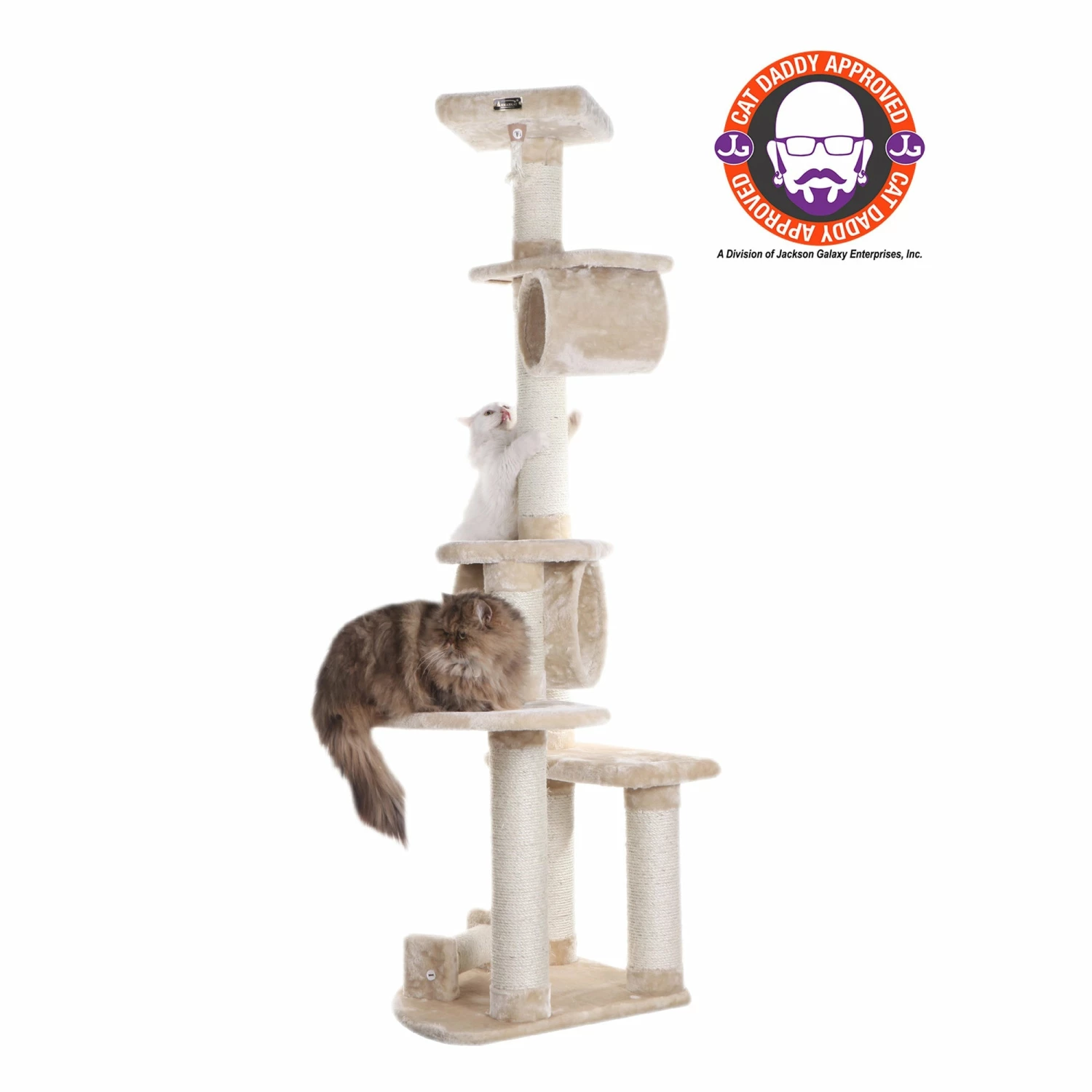 74 " H Press Wood Cat Tree With Cured Sisal Posts For Scratching, A7463 3 74 " H Press Wood Cat Tree With Cured Sisal Posts For Scratching, A7463