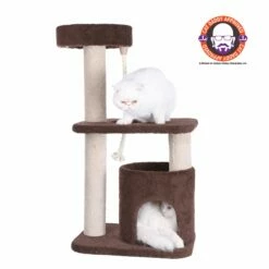 Armarkat 3-Tier Carpeted Cat Tree Condo F3703 Kitten Activity Tree, Brown