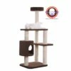 Armarkat 3-Level Carpeted Cat Tree Condo F5502, Kitten Play House, Brown