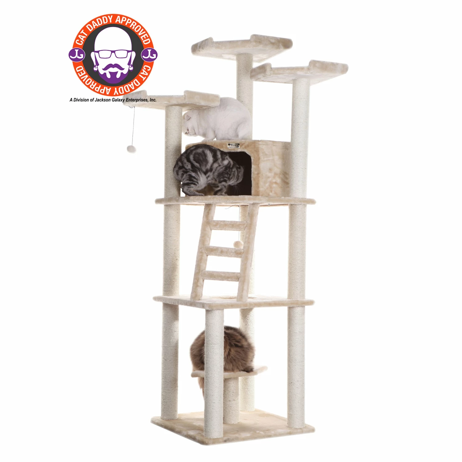 Armarkat Multi-function Cat Tower W Spacious Condo, Perches A8001, Beige 3 Armarkat Multi-function Cat Tower W Spacious Condo, Perches A8001, Beige