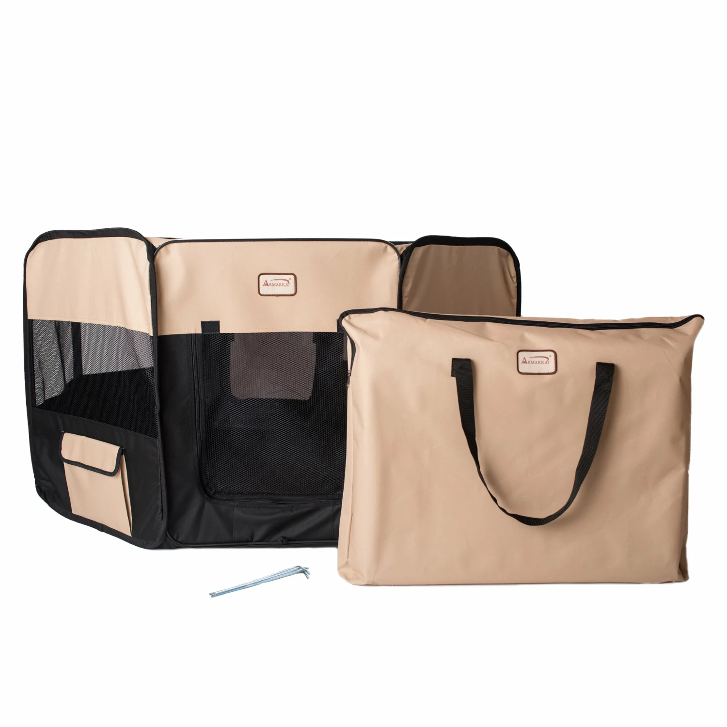 Armarkat PP003BGE-XL Portable Pet Playpen In Black And Beige Combo 4 Armarkat PP003BGE-XL Portable Pet Playpen In Black And Beige Combo - Image 2