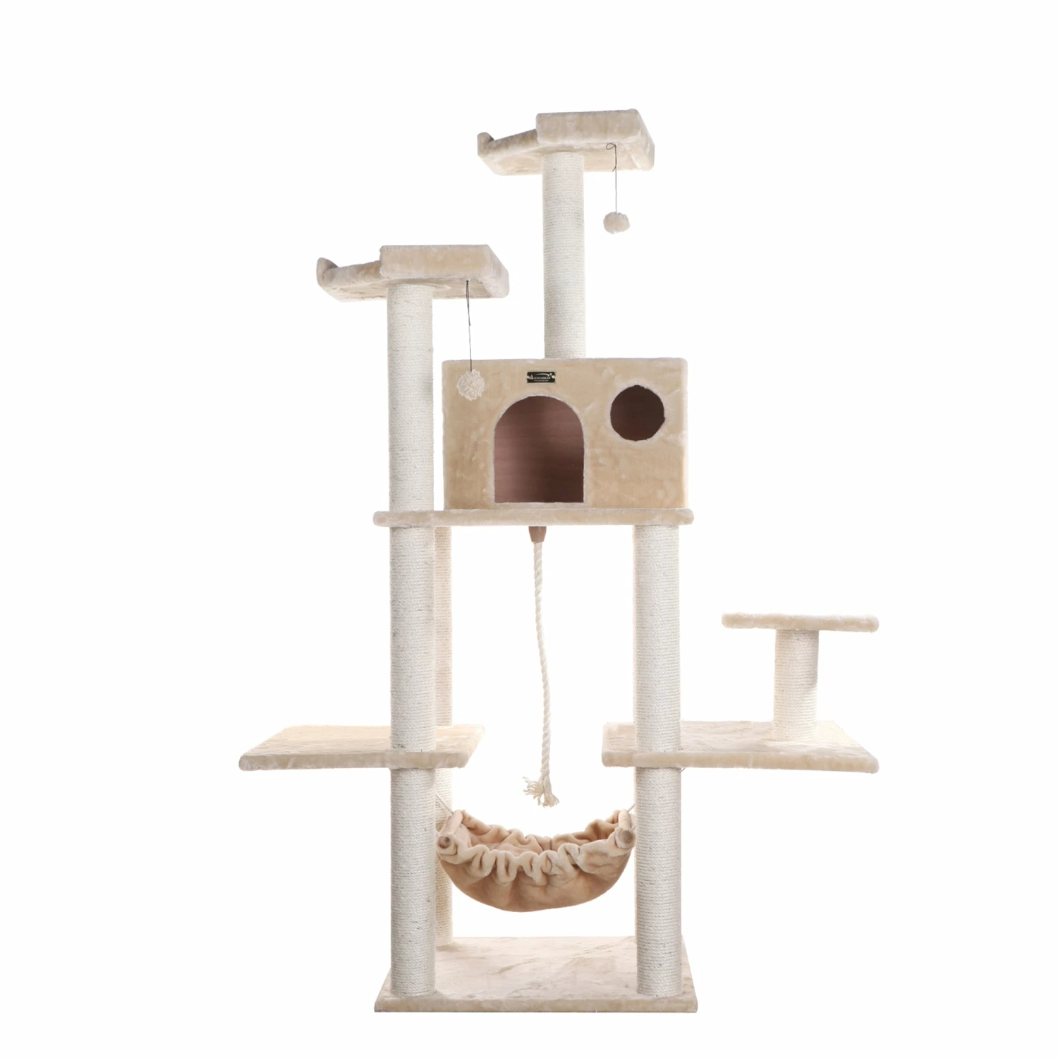 Armarkat 72" Beige Cat Tree With Spacious Condo, SratchIng Post A7202 4 Armarkat 72" Beige Cat Tree With Spacious Condo, SratchIng Post A7202 - Image 2
