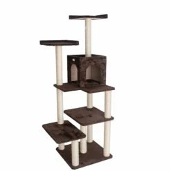 GleePet GP78680723 66-Inch Cat Tree In Coffee Brown With Four Levels, Two Perches, Condo -Pet Supplies Sales Shop 2 972a2964 5f98 4ea9 b4b4 1d2599c44d7c