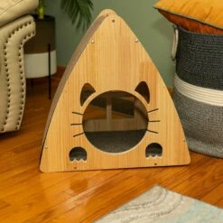 Armarkat Real Wood Medium Triangular Natural Solid Wood Cat Condo -Pet Supplies Sales Shop 3 2