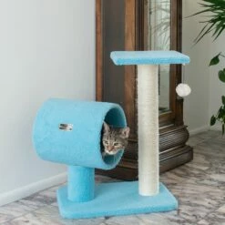 Armarkat Sky Blue 25" Cat Tree With Scratcher And Tunnel For Privacy And Hiding, B2501 -Pet Supplies Sales Shop 3 2405b40b 9282 4066 ad1a 1f47c60f3d18