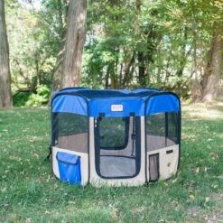 Armarkat PP001B-XL Portable Pet Playpen In Blue And Beige Combo -Pet Supplies Sales Shop 3 3755114a dadd 461b 9cce 76b7e26bc967