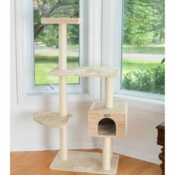 GleePet GP78560321 57-Inch Cat Tree In Beige With Playhouse And Perch -Pet Supplies Sales Shop 3 5baada9a 8e17 4893 9604 f8207c275fd4