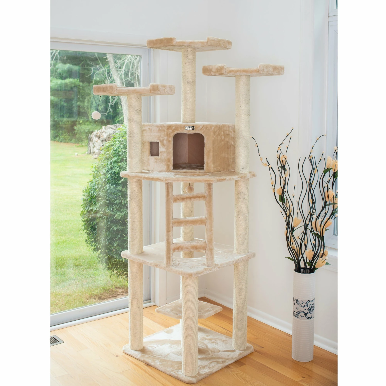 Armarkat Multi-function Cat Tower W Spacious Condo, Perches A8001, Beige 5 Armarkat Multi-function Cat Tower W Spacious Condo, Perches A8001, Beige - Image 3