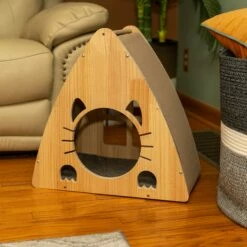 Armarkat Real Wood Medium Triangular Natural Solid Wood Cat Condo -Pet Supplies Sales Shop 4 1