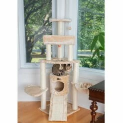 Armarkat Spacious Thick Fur Cat Tower With Basket Lounge, Ramp, Beige A5806 -Pet Supplies Sales Shop 4 19046695 f78e 4466 8521 bf2bb6069f19