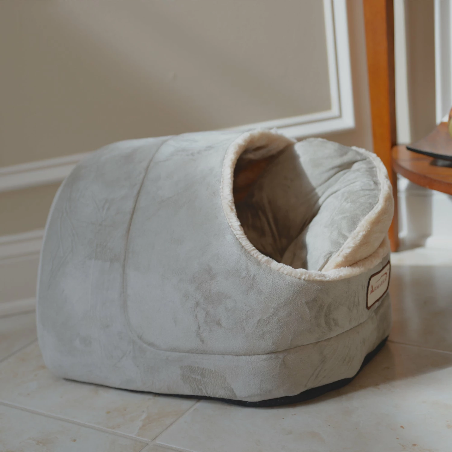 Armarkat Faux Suede Cat Bed And Cave, 18"(L) X 12.5"(W) X 11.5"(H), C18HHL/MH, Sage Green 6 Armarkat Faux Suede Cat Bed And Cave, 18"(L) X 12.5"(W) X 11.5"(H), C18HHL/MH, Sage Green - Image 4