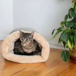 Armarkat Sleep Cat Bed, Soft Cave Bed For Dog And Cat, C15HHL/MH, Sage Green & Beige -Pet Supplies Sales Shop 4 366c1a74 f56a 4d31 be67 1fddfd8e11a6