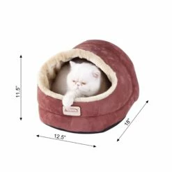 Armarkat Faux Suede Cat Bed And Cave, 18"(L) X 12.5"(W) X 11.5"(H), C18HTH/MH, Indian Red -Pet Supplies Sales Shop 4 478134fc d2a3 4b6b 9a8b 96ffc7750e3a