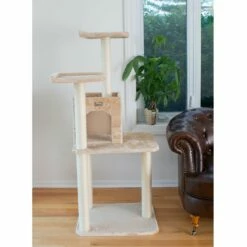 GleePet GP78571021 57-Inch Cat Tree In Beige With Two-Door Condo -Pet Supplies Sales Shop 4 5cfb94ea cd8f 46fc bb7d 08122211d6ca