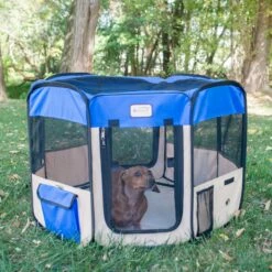 Armarkat PP001B-XL Portable Pet Playpen In Blue And Beige Combo -Pet Supplies Sales Shop 4 6f7e6a57 a566 42ff a4df 7d642560df9a