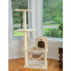 GleePet GP78590221 59-Inch Cat Tree In Beige With Hammock And Round Condo -Pet Supplies Sales Shop 4 9523c863 8bf9 4fed b813 36fa3cd0cc42