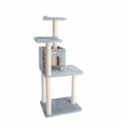 GleePet GP78571022 57-Inch Cat Tree In Silver Gray With Two-Door Condo -Pet Supplies Sales Shop 5 41219fa6 bba7 41d4 b89c 4d13834527c3