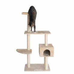GleePet GP78560321 57-Inch Cat Tree In Beige With Playhouse And Perch -Pet Supplies Sales Shop 5 45ef9d77 3db9 4280 9bb5 84f9d180baa1