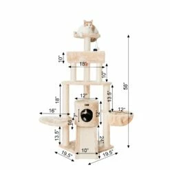 Armarkat Spacious Thick Fur Cat Tower With Basket Lounge, Ramp, Beige A5806 -Pet Supplies Sales Shop 5 4e378e9c a7ea 4892 8817 b36acfd275b4