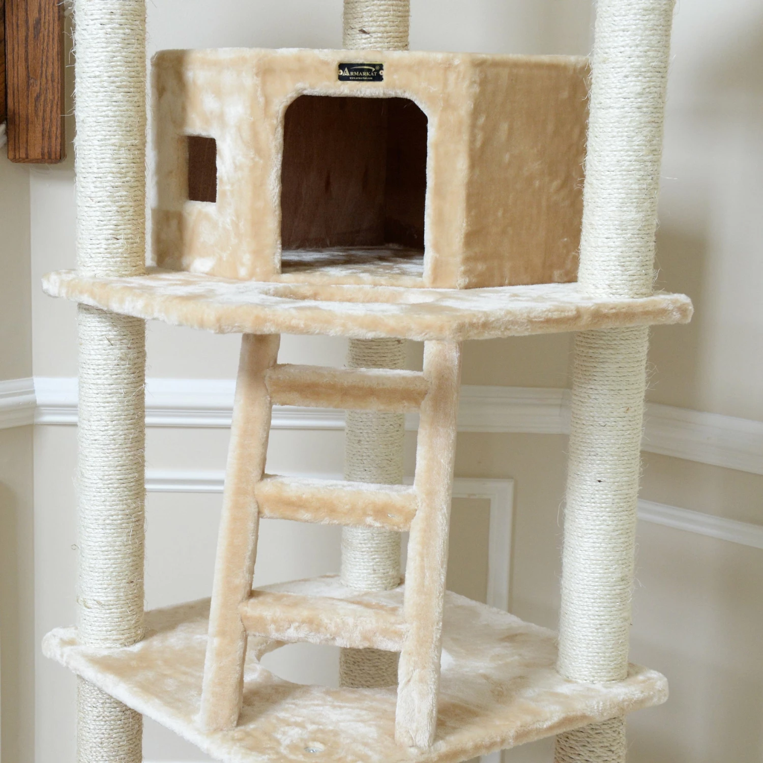 Armarkat Multi-function Cat Tower W Spacious Condo, Perches A8001, Beige 7 Armarkat Multi-function Cat Tower W Spacious Condo, Perches A8001, Beige - Image 5