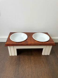 Giovanny -Pet Supplies Sales Shop Aposentis modern wood wooden luxury pet cat dog dogs cats feeder elevated stand station food princess fancy bowl Farmhouse shabby chic classic italian italy Chic Food Bowls Raised 3