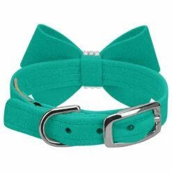 Nouveau Bow 1/2" Cat Collar -Pet Supplies Sales Shop Bimini Blue Cat Collar Bimini Blue Nouveau Bow BK