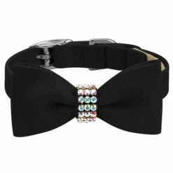 Aurora Borealis Giltmore Bow Tie 1/2" Cat Collar -Pet Supplies Sales Shop Black Cat Collar AB Giltmore Black Bow Tie FT