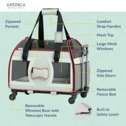 Katziela® Bone Cruiser PRO Pet Carrier With Removable Wheels And Telescopic Handle -Pet Supplies Sales Shop BoneCruiser Gray KAT PCBCG UD5 72191887 c943 4165 b70a 5c28d2b50b28