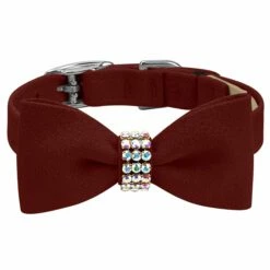 Aurora Borealis Giltmore Bow Tie 1/2" Cat Collar -Pet Supplies Sales Shop Burgundy Cat Collar AB Giltmore Burgundy Bow Tie FT