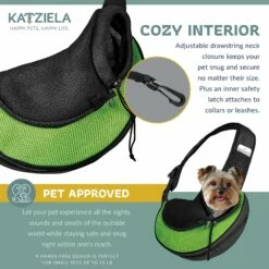 Katziela® Expandable Sling Bag - Front Shoulder Pet Carrier For Small Dog, Cat And Puppy -Pet Supplies Sales Shop ESB PetSling GREEN 4 a98733b9 14d2 4435 9261 e74f62f733c8