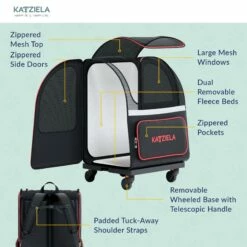 Katziela® Hybrid Adventurer Pet Backpack With Removable Wheels And Telescopic Handle -Pet Supplies Sales Shop HybridAdventurer Red WWBPR5 129aa3da 0a6d 4587 97ca 90f045edb93e