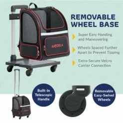 Katziela® Hybrid Adventurer Pet Backpack With Removable Wheels And Telescopic Handle -Pet Supplies Sales Shop HybridAdventurer Red WWBPR6 f91c0da8 7b01 4945 9630 16f8e3afe4ad
