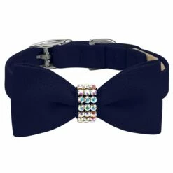 Aurora Borealis Giltmore Bow Tie 1/2" Cat Collar -Pet Supplies Sales Shop Indigo Cat Collar AB Giltmore Indigo Bow Tie FT