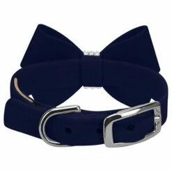 Nouveau Bow 1/2" Cat Collar -Pet Supplies Sales Shop Indigo Cat Collar Indigo Nouveau Bow BK
