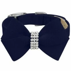 Nouveau Bow 1/2" Cat Collar -Pet Supplies Sales Shop Indigo Cat Collar Indigo Nouveau Bow FT