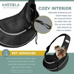 Katziela® Expandable Sling Bag - Front Shoulder Pet Carrier For Small Dog, Cat And Puppy -Pet Supplies Sales Shop KAT ESBL PetSling Black 4 054baaa2 6e0e 4f08 9379 e02006a4aa5b