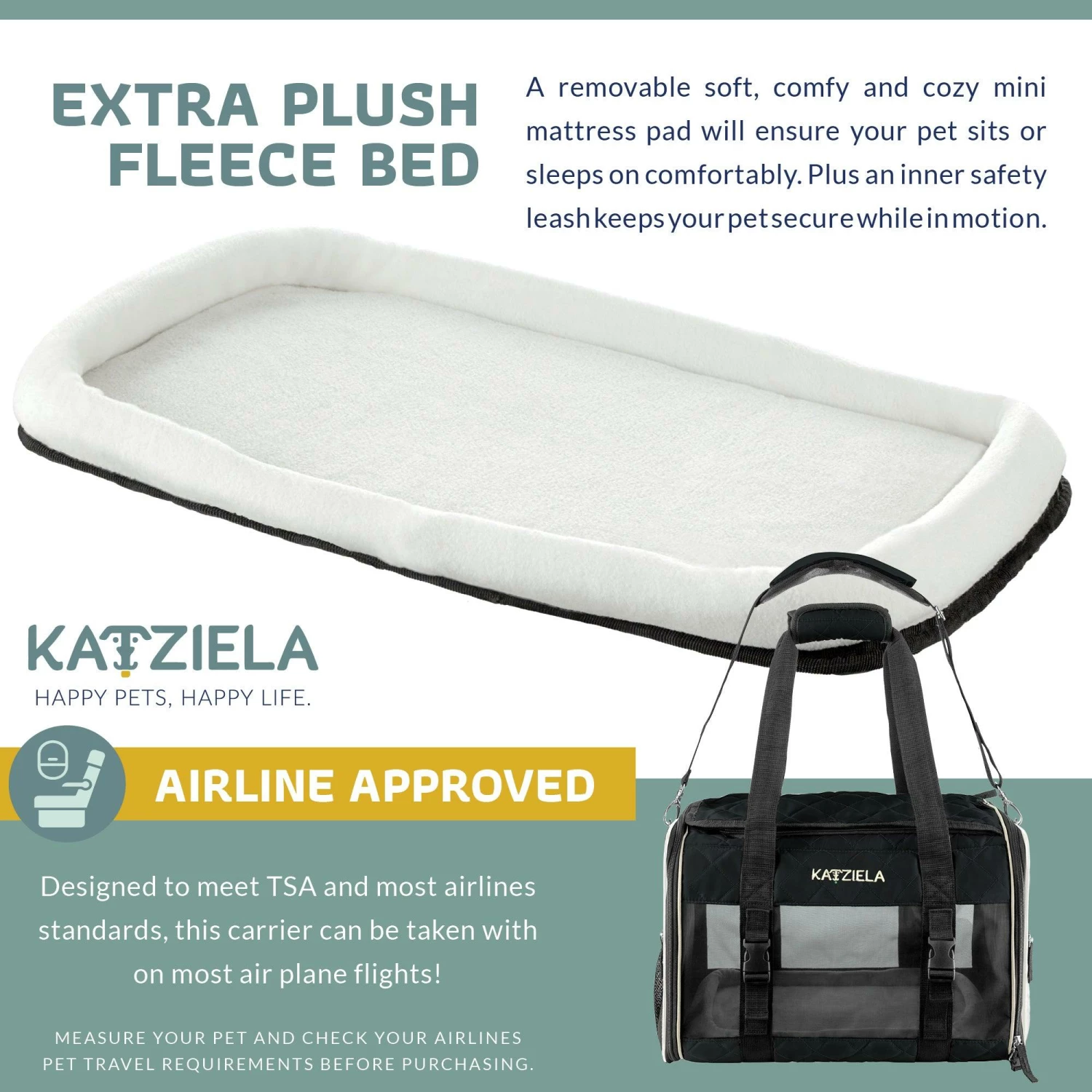 Katziela® Quilted Companion Pet Carrier - Comfortable 6 Katziela® Quilted Companion Pet Carrier - Comfortable - Image 4
