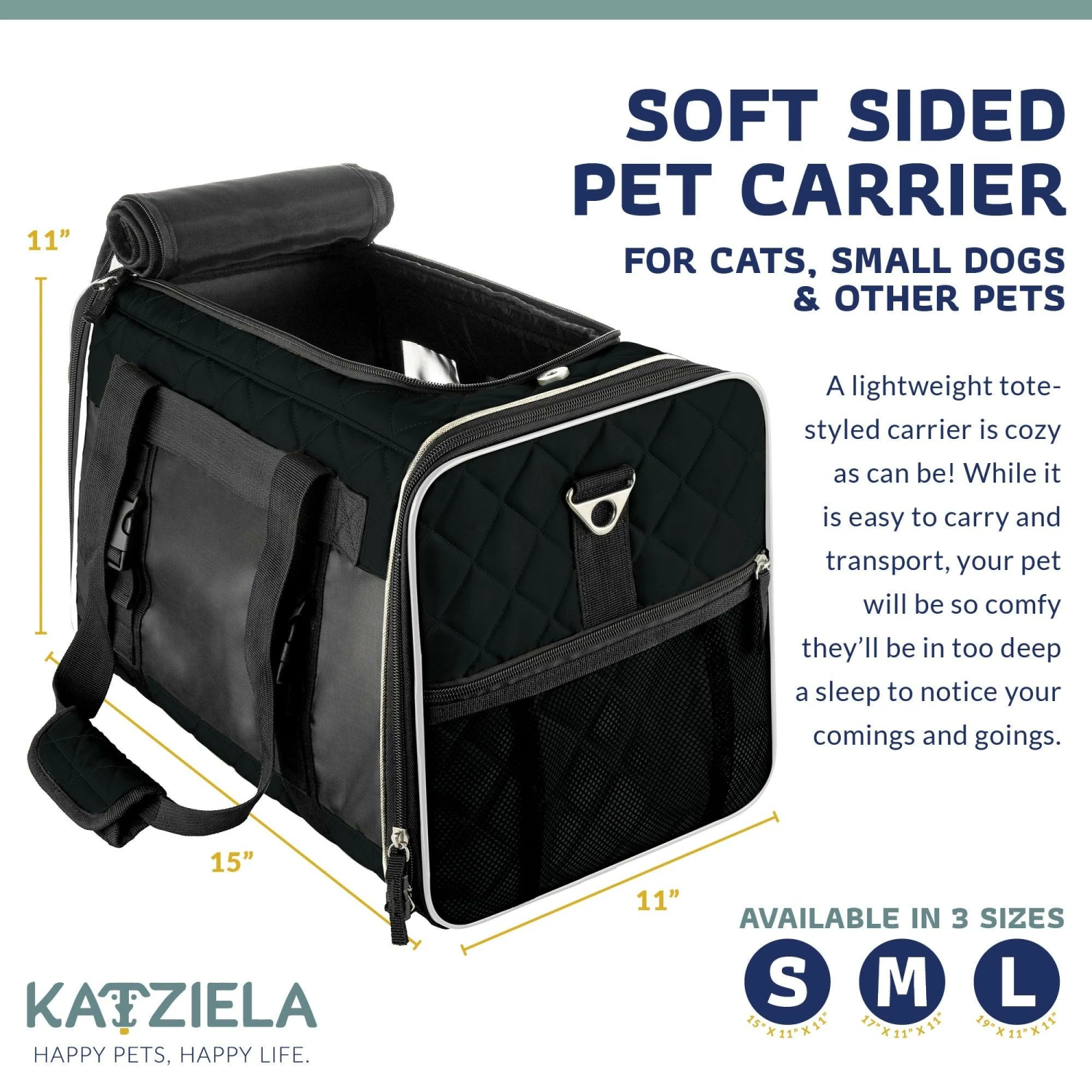 Katziela® Quilted Companion Pet Carrier - Comfortable 4 Katziela® Quilted Companion Pet Carrier - Comfortable - Image 2