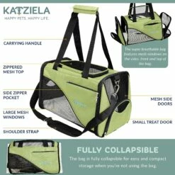 Katziela® Safari Sleeper Pet Carrier - Comfortable -Pet Supplies Sales Shop KAT WSOG SafariSleeper Green 3 a0ce0601 a631 4388 ab5d c2aa89345b89