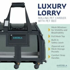 Katziela® Luxury Lorry Pet Carrier With Removable Wheels And Telescopic Handle -Pet Supplies Sales Shop LuxuryLorry Gray KAT PCLG4 bb47ffb8 138f 4880 8327 f7313c267107