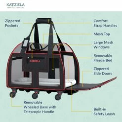 Katziela® Luxury Lorry Pet Carrier With Removable Wheels And Telescopic Handle -Pet Supplies Sales Shop LuxuryLorry Red KAT PCLR5 e3354705 a062 40bc 905c 12a440c461d5