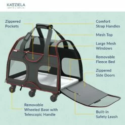 Katziela® Luxury Rider Pet Carrier With Removable Wheels And Telescopic Handle -Pet Supplies Sales Shop LuxuryRider Black KAT PCCF5 9b13b60f 34af 481d b3bc a31f60c269e5