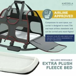 Katziela® Luxury Rider Pet Carrier With Removable Wheels And Telescopic Handle -Pet Supplies Sales Shop LuxuryRider Black KAT PCCF7 d6553dcb 9cea 44a3 a00c bdb736a4f4ac