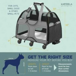 Katziela® Luxury Rider Pet Carrier With Removable Wheels And Telescopic Handle -Pet Supplies Sales Shop LuxuryRider Gray KAT PCCG3 f6fbf1e7 e27d 415e a592 5c00dc86f286