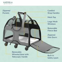 Katziela® Luxury Rider Pet Carrier With Removable Wheels And Telescopic Handle -Pet Supplies Sales Shop LuxuryRider Gray KAT PCCG5 b8610def 38f0 4e24 b436 a23b72f08f53