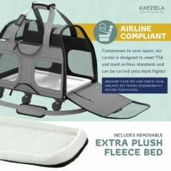 Katziela® Luxury Rider Pet Carrier With Removable Wheels And Telescopic Handle -Pet Supplies Sales Shop LuxuryRider Gray KAT PCCG7 6a0f4279 52f8 4fdf bde7 4c7abd0519a3