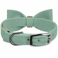 Aurora Borealis Giltmore Bow Tie 1/2" Cat Collar -Pet Supplies Sales Shop Mint Cat Collar AB Giltmore Mint Bow Tie BK
